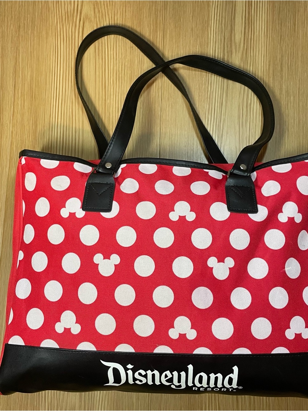 Official Disneyland Resort Minnie Mouse Polka Dot Canvas Tote Bag Handbag